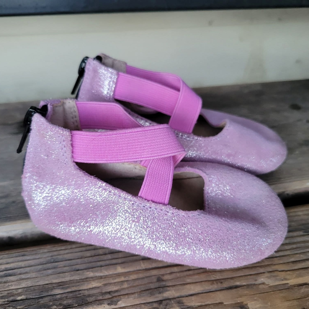 Monkey Feet Sparkly Pink Moccasins